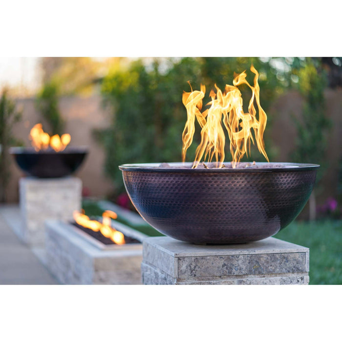 The Outdoor Plus - Sedona Hammered Copper Round Fire Bowl 27"