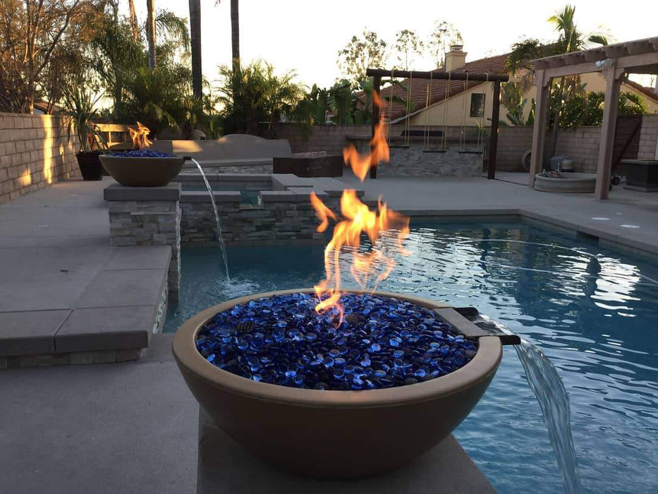 The Outdoor Plus - Sedona GFRC Concrete Round Fire and Water Bowl 27"