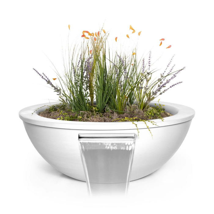 The Outdoor Plus - Sedona Powder Coated Steel Round Planter & Water Bowl 27"