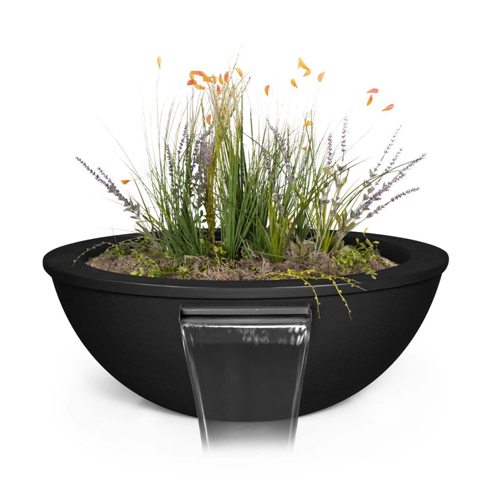 The Outdoor Plus - Sedona Powder Coated Steel Round Planter & Water Bowl 27"