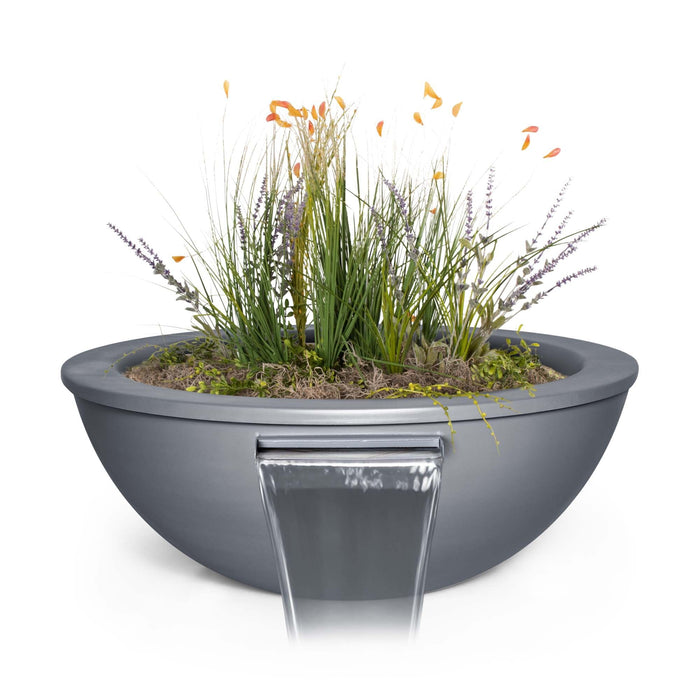 The Outdoor Plus - Sedona Powder Coated Steel Round Planter & Water Bowl 27"