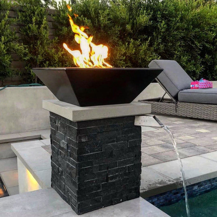 The Outdoor Plus - Maya GFRC Concrete Square Fire Bowl 30"