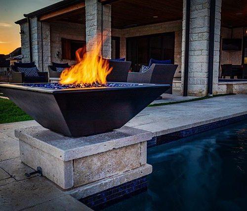 The Outdoor Plus - Maya GFRC Concrete Square Fire Bowl 30"