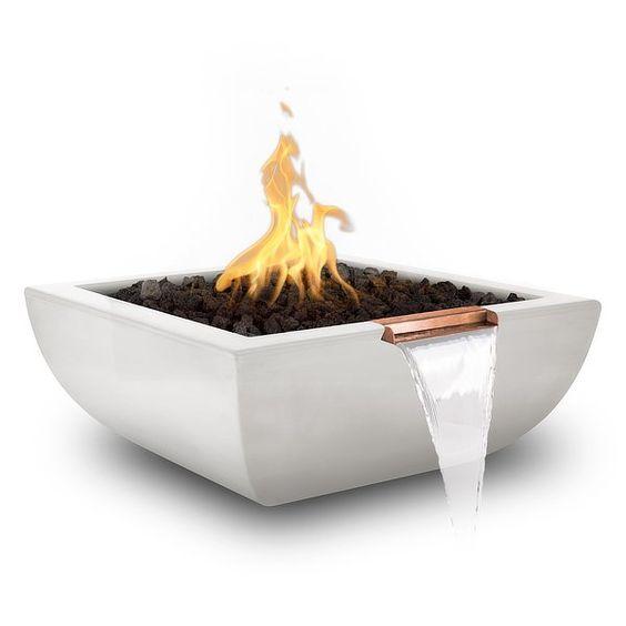 The Outdoor Plus -Concrete Square Fire and Water Bowl 36" Avalon GFRC