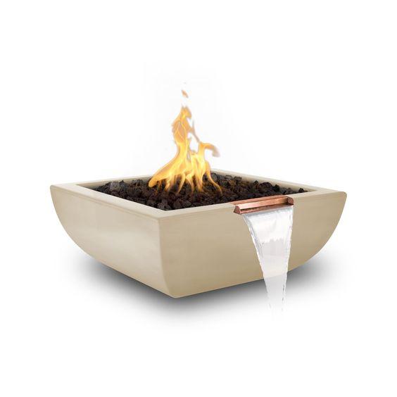 The Outdoor Plus -Concrete Square Fire and Water Bowl 36" Avalon GFRC