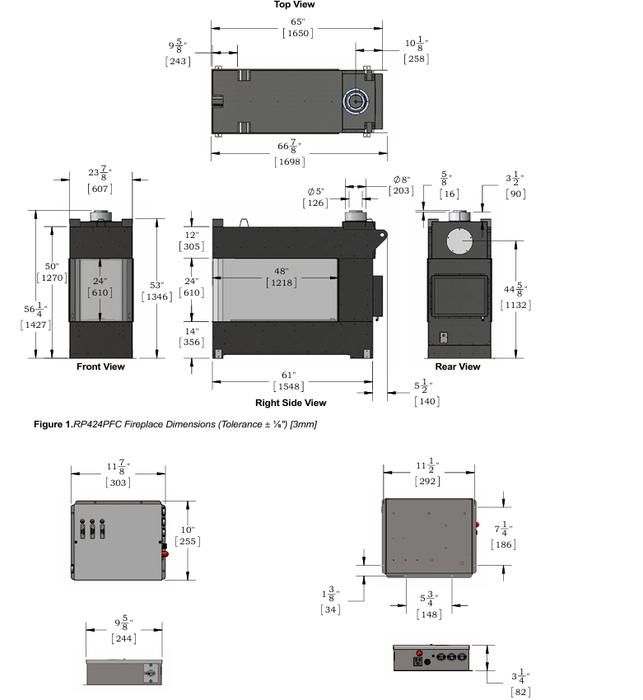 Montigo Exemplar RP424 Peninsula Direct Vent Gas Fireplace - RP424PF