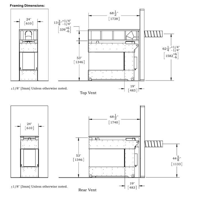 Montigo Exemplar RP424 Peninsula Direct Vent Gas Fireplace - RP424PF