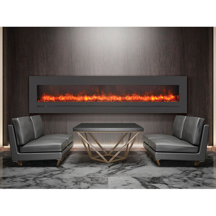 Sierra Flame 88" Linear Wall Mount Electric Fireplace WM-FML-88-9623-STL