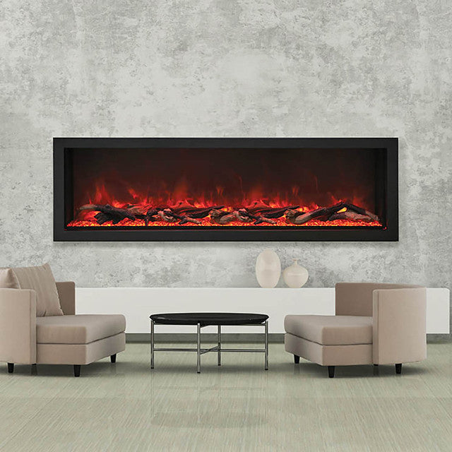 Amantii 60" Panorama Deep Extra Tall Indoor Outdoor Electric Fireplace