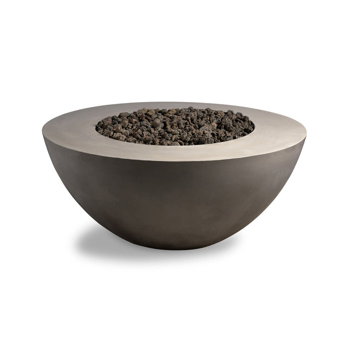 Bowl Concrete Firepit - Pewter Black Lava Rock