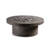 Circular Concrete Firepit - Pewter Rolled Lava Rock