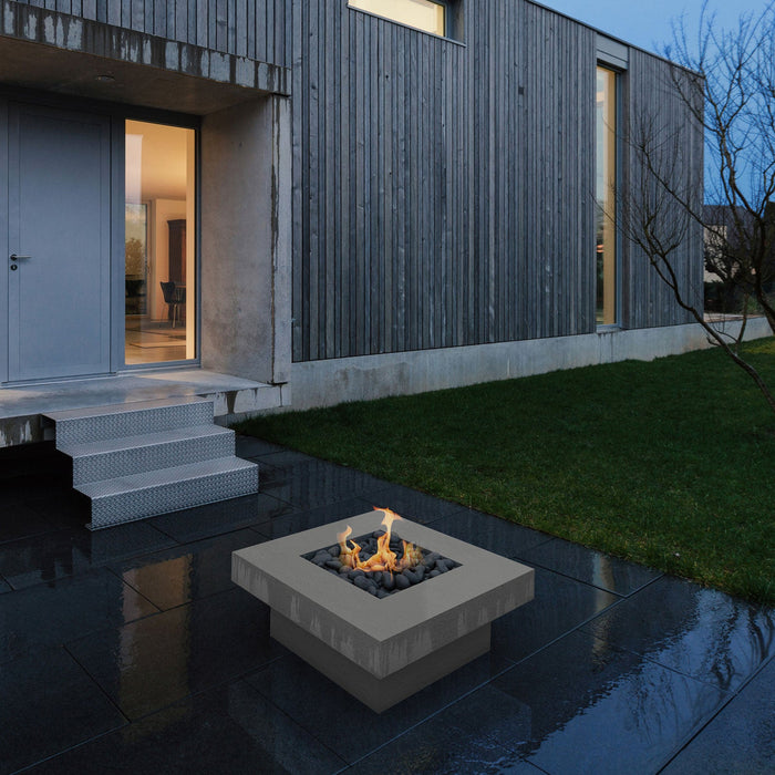 Crete Design Platz 36" Square Concrete Fire Pit Table