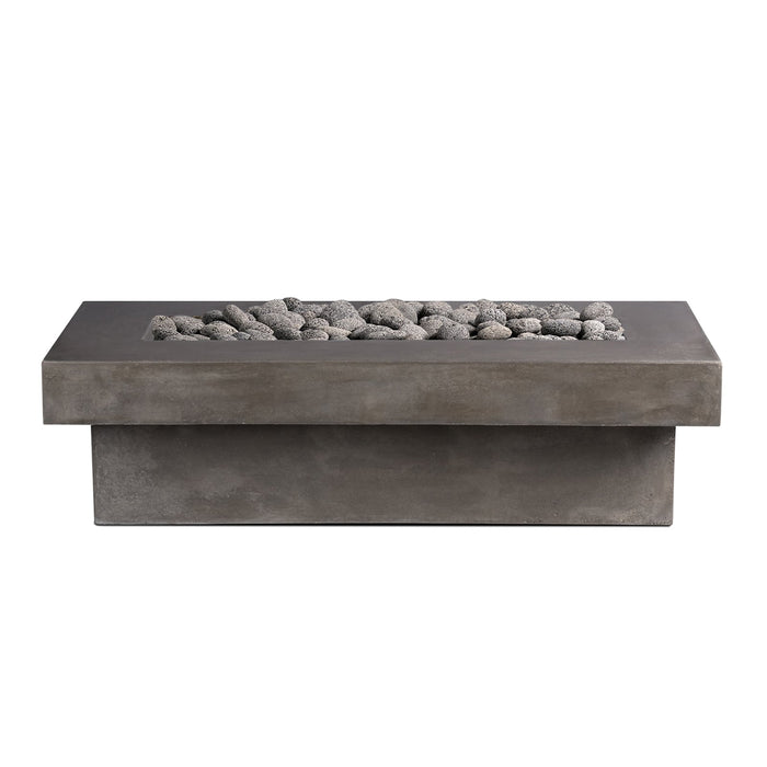 Crete Design Terraza Rectangular Concrete Fire Pit Table