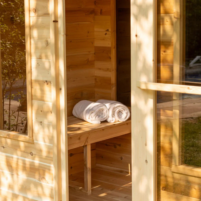 Dundalk LeisureCraft | Georgian Cabin 6 Person Outdoor Sauna With Change Room