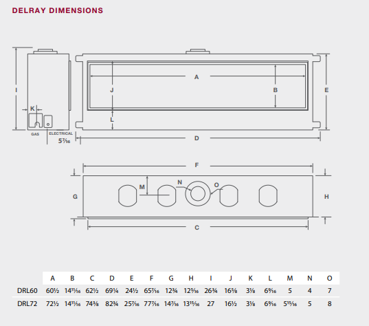 Montigo DelRay 60 Linear Direct-Vent Gas Fireplace - DRL6013NI