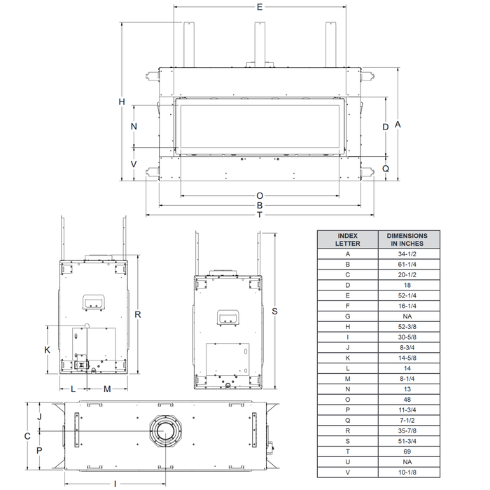 Empire Boulevard 48 Inch Direct Vent See Thru Linear Gas Fireplace - DVLL48SP90