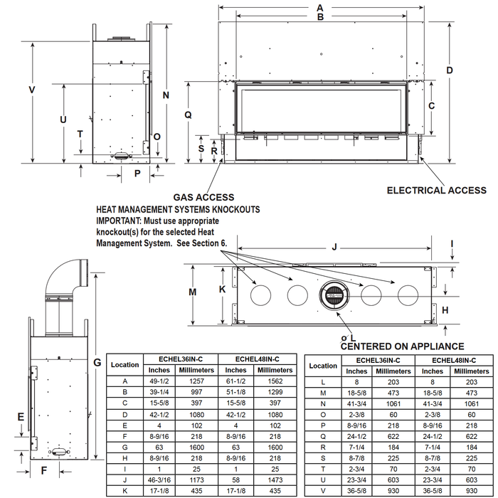 Majestic Echelon II 36 Inch Linear Direct Vent Gas Fireplace - ECHEL36IN-C