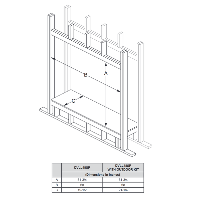 Empire Boulevard 48 Inch Direct Vent See Thru Linear Gas Fireplace - DVLL48SP90