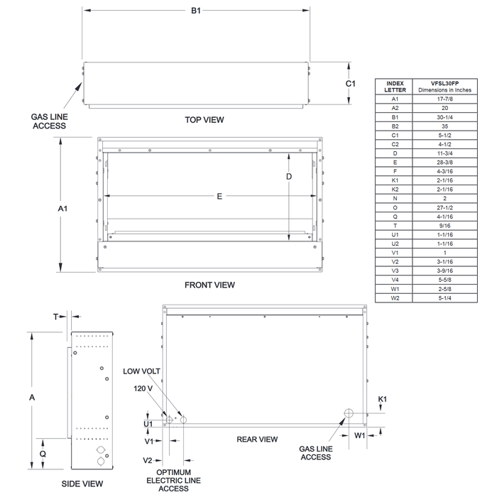 Empire Boulevard Slim 30 Linear Vent Free Gas Fireplace - VFSL30FP