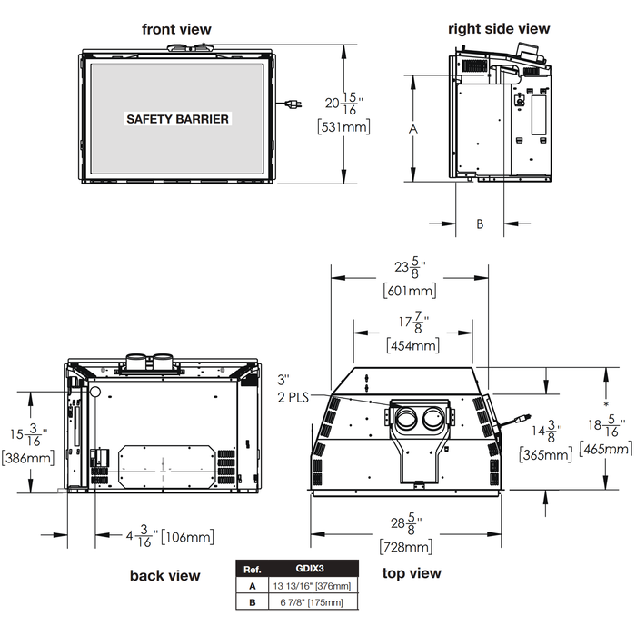 Napoleon Oakville GDIX3 Gas Fireplace Insert - GDIX3N-1