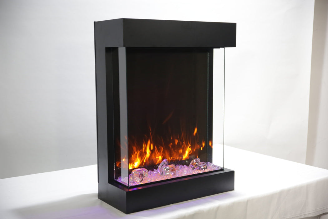 Amantii 20" Wall Mount Cube Indoor Outdoor 3 Sided Electric Fireplace