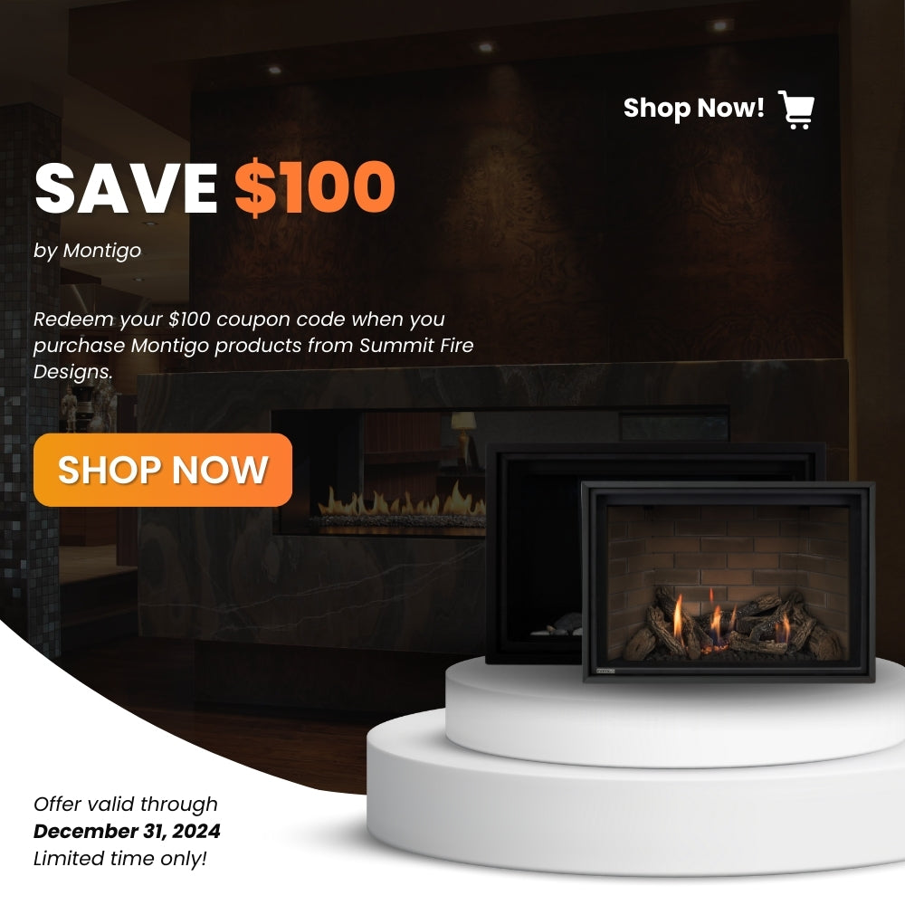 Save $100 on Montigo products at Summit Fire Designs with coupon code. Limited time offer valid through December 31, 2024.