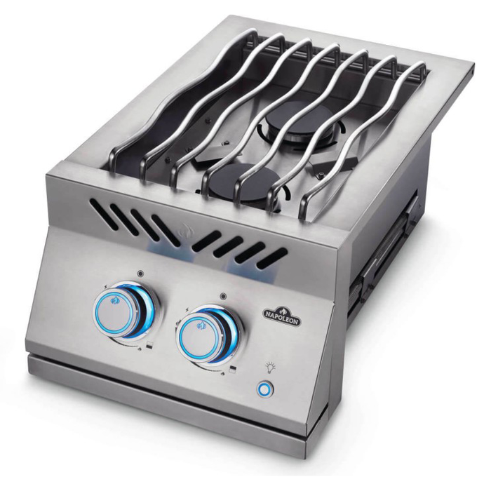 Napoleon 700 Series 12-Inch Inline Dual Range Side Burner with Stainless Steel Cover - BIB12RT