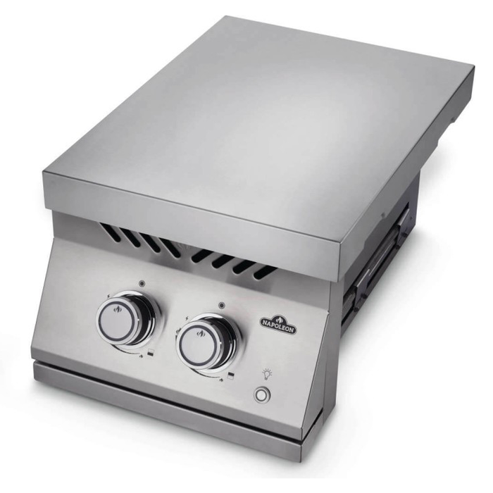 Napoleon 700 Series 12-Inch Inline Dual Range Side Burner with Stainless Steel Cover - BIB12RT