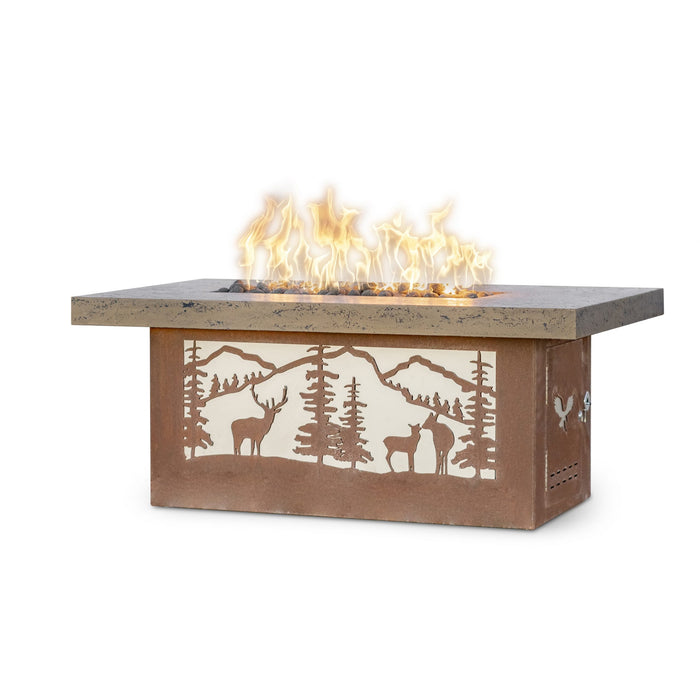 The Outdoor Plus Rectangle Outback Fire Pit / Deer Country Design + Free Cover