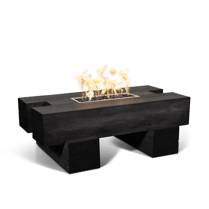 The Outdoor Plus Palo Wood Grain Concrete Fire Pit + Free Cover