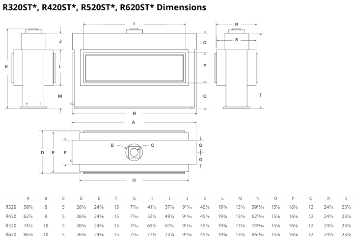 Montigo Exemplar R520ST See-Through Direct Vent Gas Fireplace - R520ST