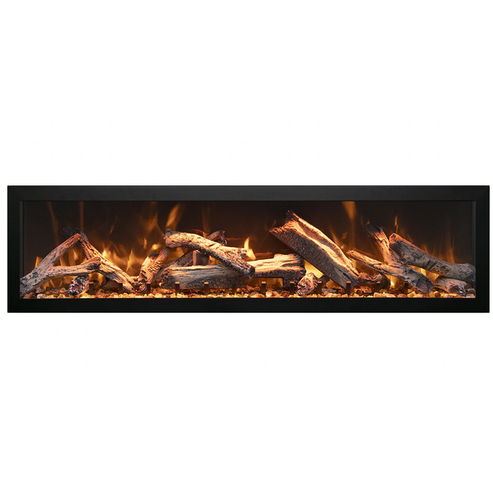 Remii 45" Deep Indoor or Outdoor Built-in Electric Fireplaces with Black Steel Surround
