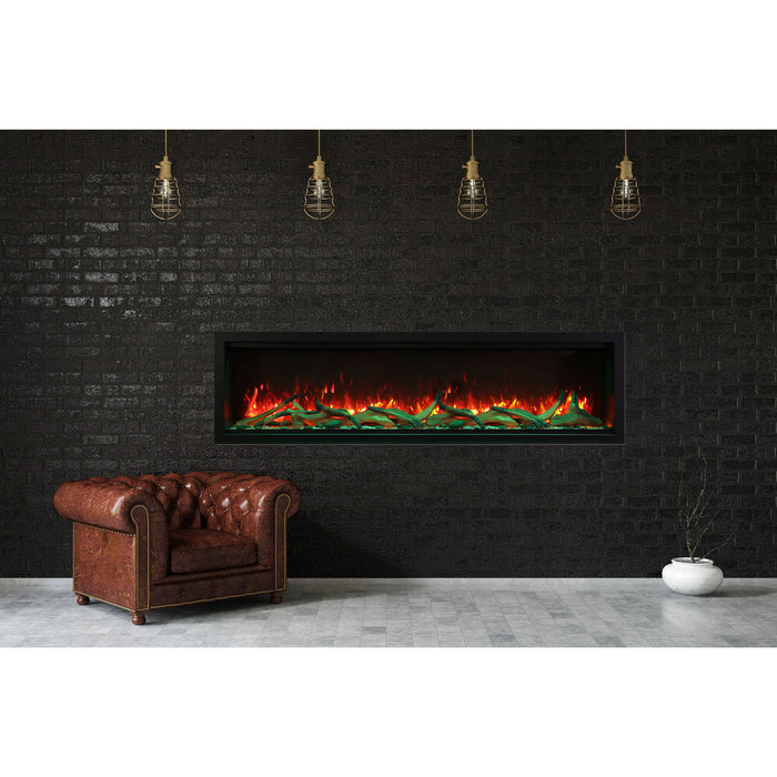 Amantii 100" Symmetry SYM-100-XT Built in Smart Extra Tall Outdoor Electric Fireplace