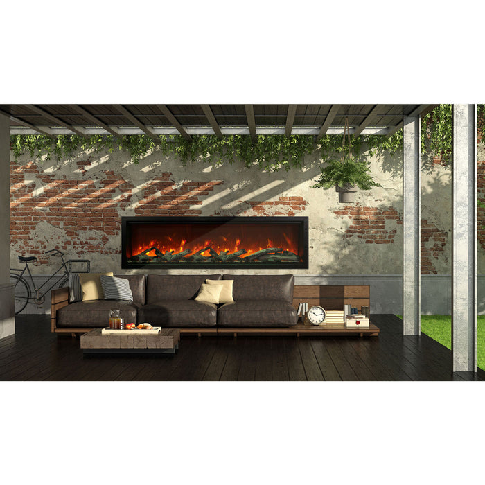 Amantii 100" Symmetry SYM-100-XT Built in Smart Extra Tall Outdoor Electric Fireplace