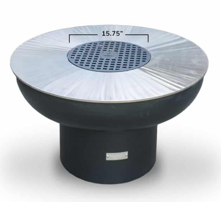 Seasons Fire Pits 22" Tall 36" Round Steel Fire Pit Grill with Grate(36CFirePitGrill)