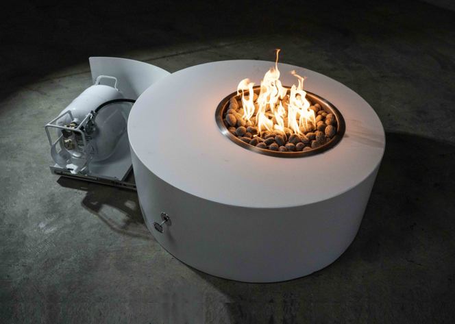 The Outdoor Plus Isla Metal Fire Pit - Low Profile + Free Cover