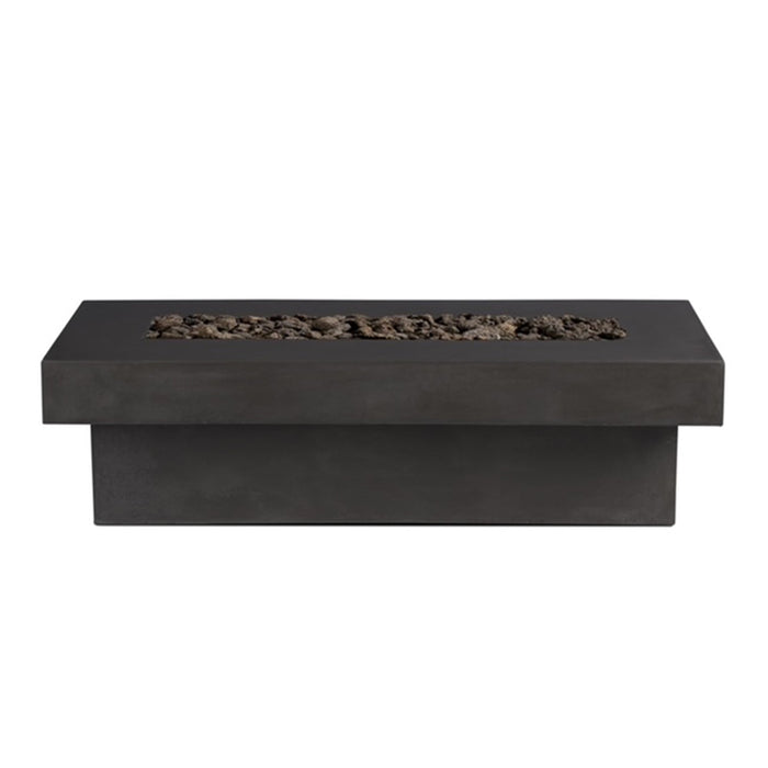 Crete Design Terraza Rectangular Concrete Fire Pit Table