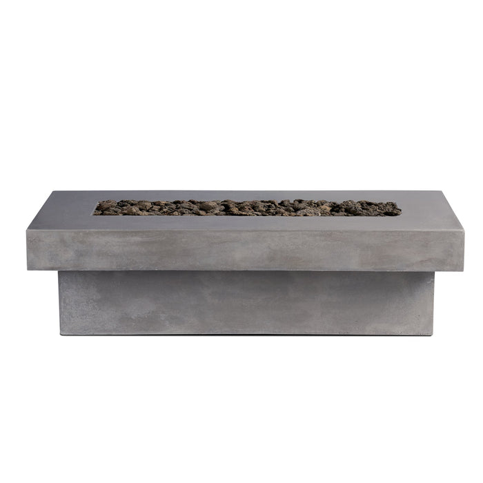 Crete Design Terraza Rectangular Concrete Fire Pit Table