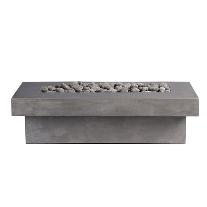 Crete Design Terraza Rectangular Concrete Fire Pit Table