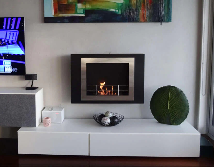 The Bio Flame Lotte 35-Inch Black Wall Mounted Ethanol Fireplace