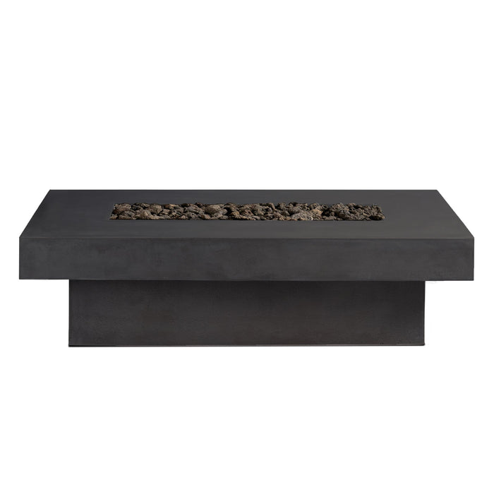 Crete Design Toplina Rectangular Concrete Fire Pit Table