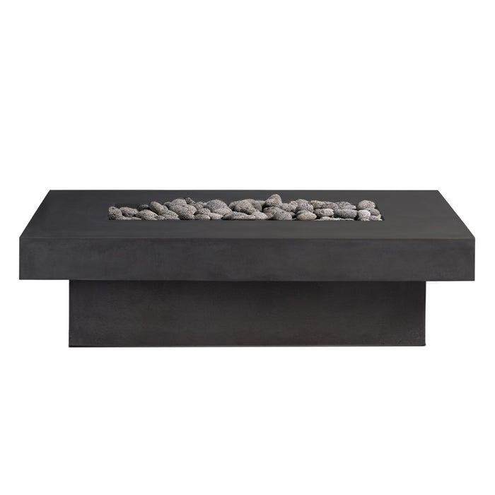 Crete Design Toplina Rectangular Concrete Fire Pit Table