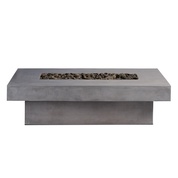 Crete Design Toplina Rectangular Concrete Fire Pit Table