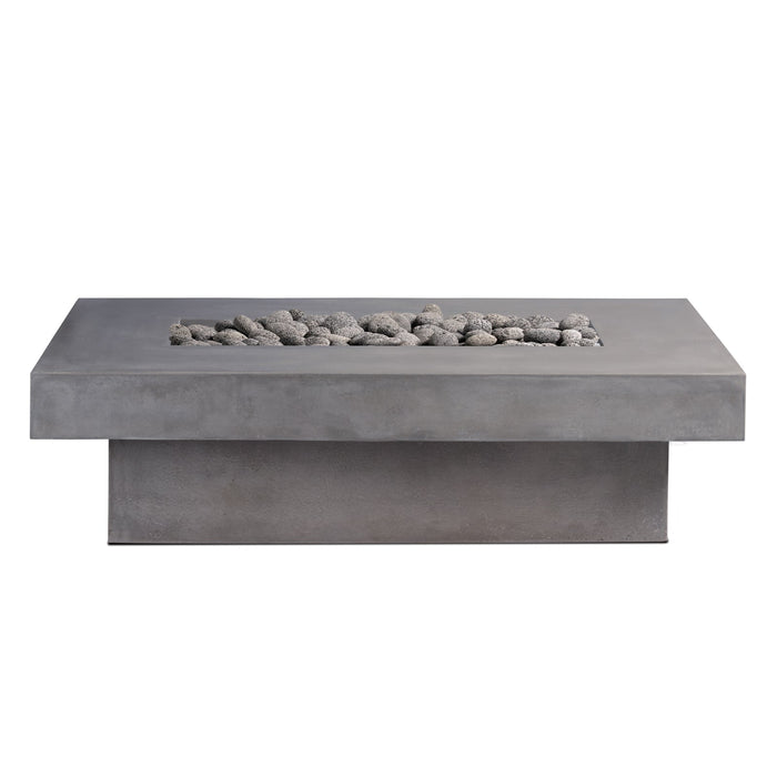 Crete Design Toplina Rectangular Concrete Fire Pit Table