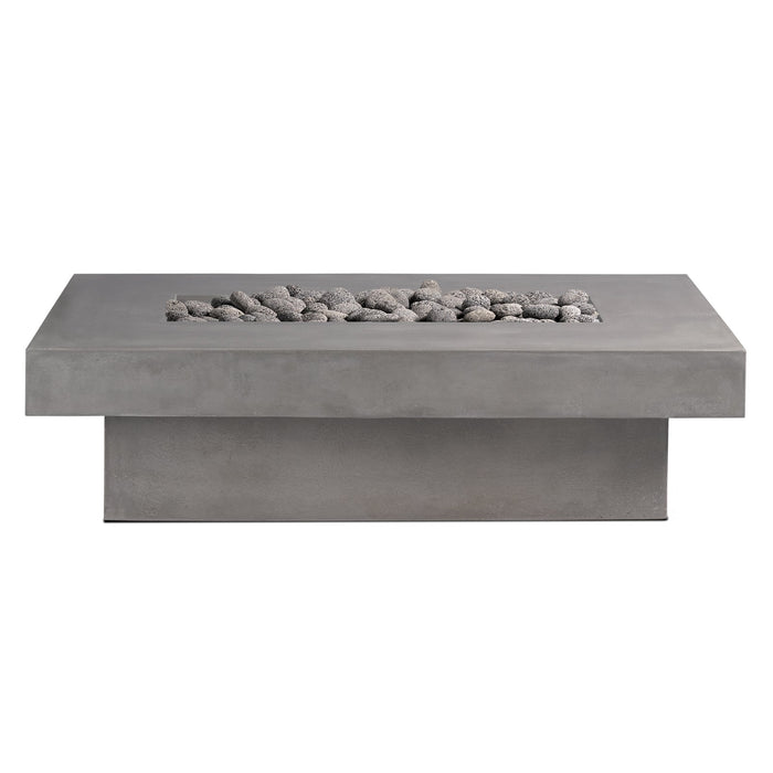 Crete Design Toplina Rectangular Concrete Fire Pit Table