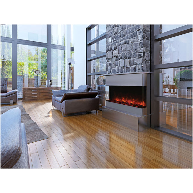 Amantii 40" Tru-View XL Deep Built-In Indoor Outdoor 3 Three Sided Electric Fireplace