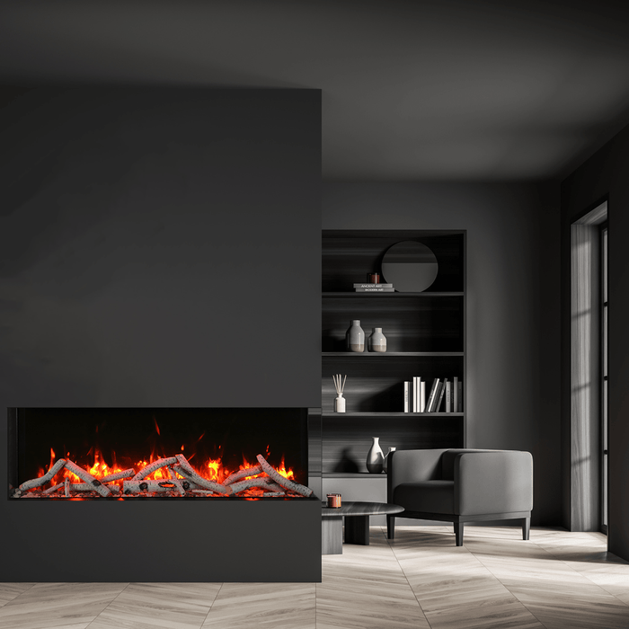 Remii 72” BAY-SLIM 3 Sided Smart Electric Fireplace - Wifi Enable