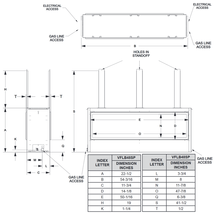 Empire Boulevard 48 Linear See Thru Vent Free Gas Fireplace - VFLB48SP