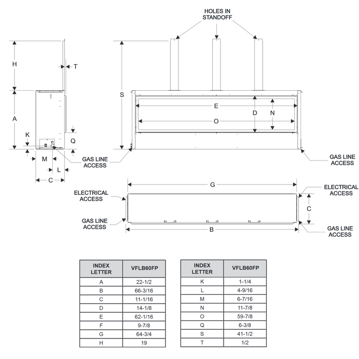 Empire Boulevard 60 Linear Vent Free Gas Fireplace - VFLB60FP