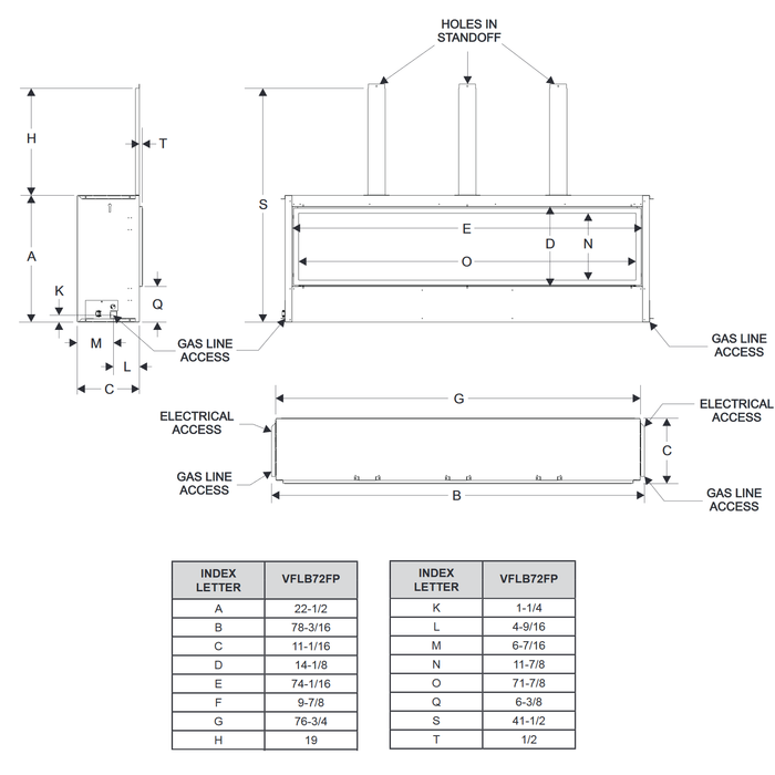 Empire Boulevard 72 Linear Vent Free Gas Fireplace - VFLB72FP